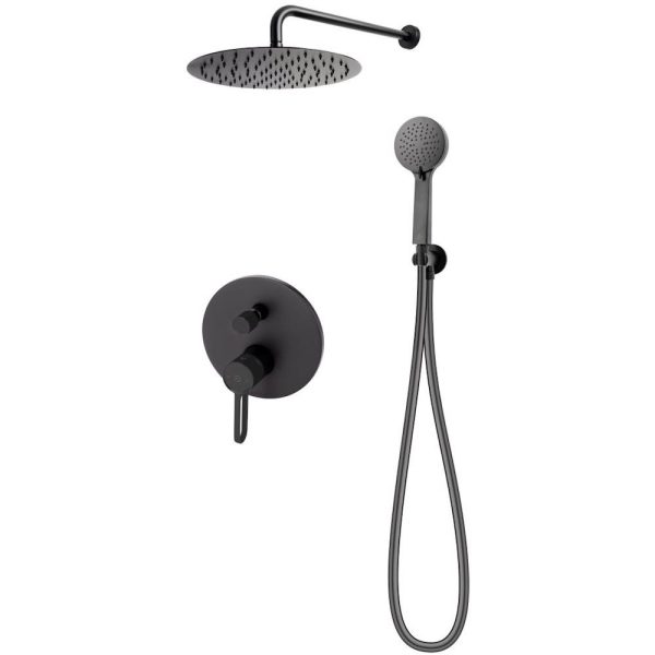 SET INCASTRAT DUS IGIENIC ZAFFIRO, BATERIE INCASTRATA 1 IESIRE, PARA DUS START-STOP, FURTUN SI RACORD CU SUPORT PENTRU PARA DUS, NEGRU