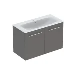 SET LAVOAR CU MARGINE INGUSTA SI MOBILIER SELNOVA SQUARE CU 2 USI 100 LAVA