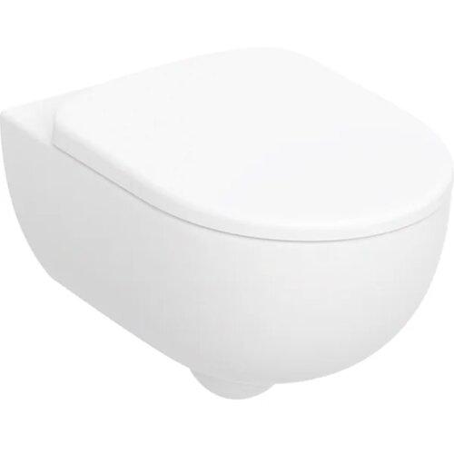 SET VAS WC SUSPENDAT SELNOVA PREMIUM, SPALARE VERTICALA, FORMA ÎNCHISA, RIMFREE, CU CAPAC WC