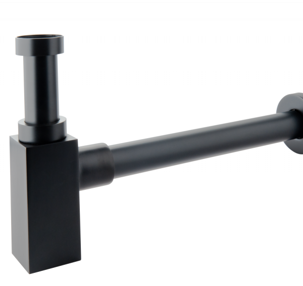 SIFON LAVOAR RECTANGULAR TIP BUTELIE KLEOME DIN ALAMA 1 1/4X32 MM, NEGRU