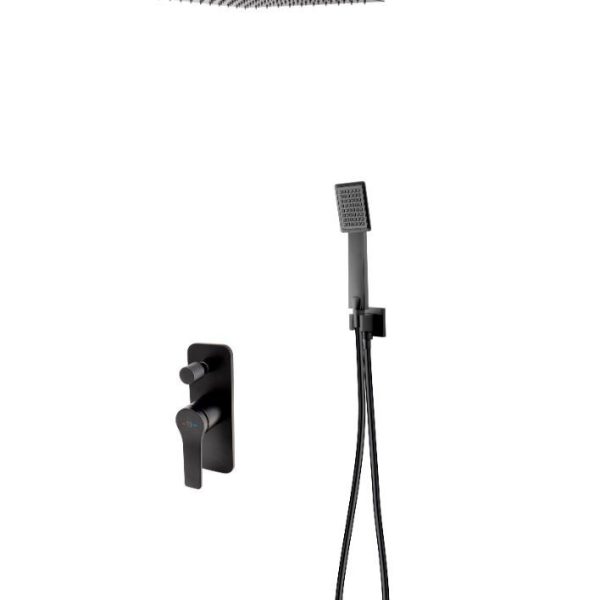 SISTEM DUS 6 IN 1 SEPPIA, BATERIE INCASTRATA 2 IESIRI, CAP DUS FIX, BRAT, PARA, FURTUN SI RACORD PENTRU BATERIE INCASTRATA, NEGRU