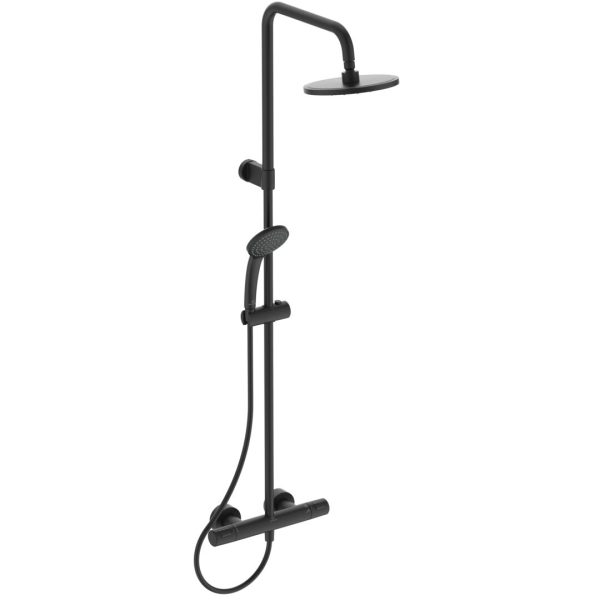 SISTEM DUS CERATHERM FLEX T25 SILK BLACK,CAP DUS 200MM,FURTUN 175MM SI PARA 100MM