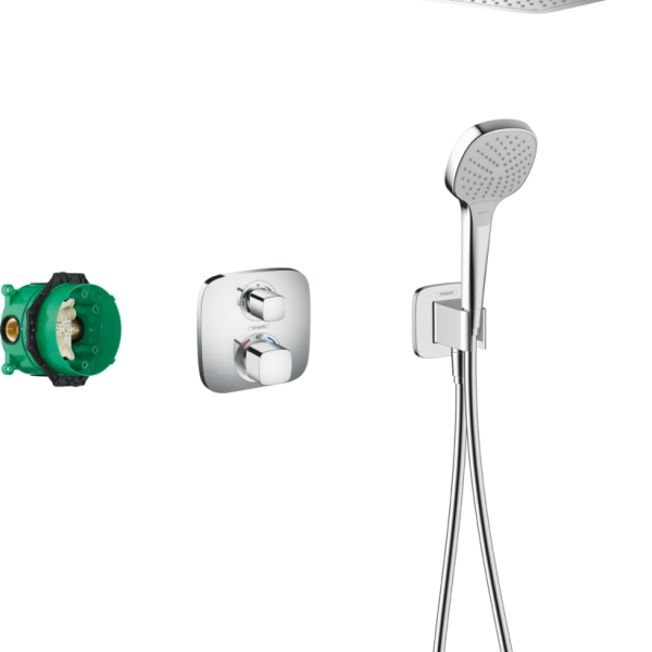 SISTEM DUS INCASTRAT CROMA E 280 1JET ECOSTAT E TERMOSTATIC CROM