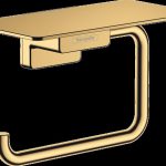 SUPORT HARTIE IGIENICA ADDSTORIS CU ETAJERA, POLISHED GOLD OPTIC