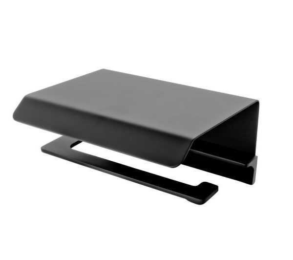 SUPORT HARTIE IGIENICA CU POLITA PIAZZA, NEGRU