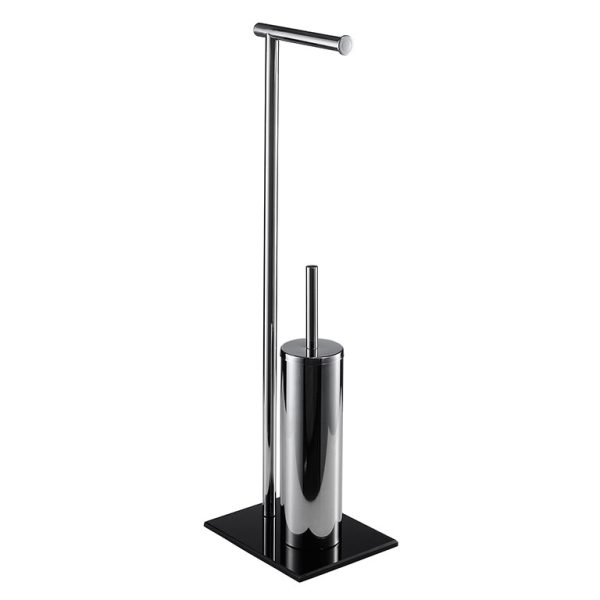 SUPORT STATIV  PERIE WC CROM + HARTIE IGIENICA NIAGARA SQUARE NEGRU