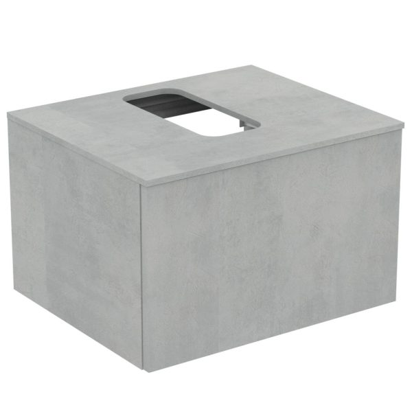 UNITATE DE LAVOAR 60 CM CU 1 SERTAR SI BLAT CU DECUPAJ GRI DESCHIS