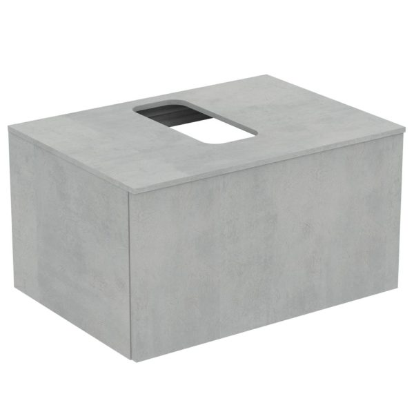 UNITATE DE LAVOAR 70 CM CU 1 SERTAR SI BLAT CU DECUPAJ GRI DESCHIS