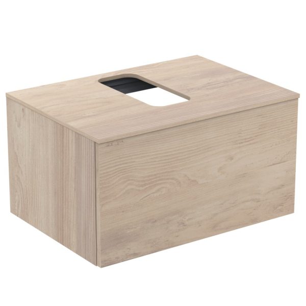 UNITATE DE LAVOAR 70 CM CU 1 SERTAR SI BLAT CU DECUPAJ LEMN MARO DESCHIS