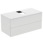 UNITATE DE LAVOAR ADAPTO 105X50.5X50.2 CM CU 2 SERTARE SI BLAT CU DECUPAJ ALB LUCIOS