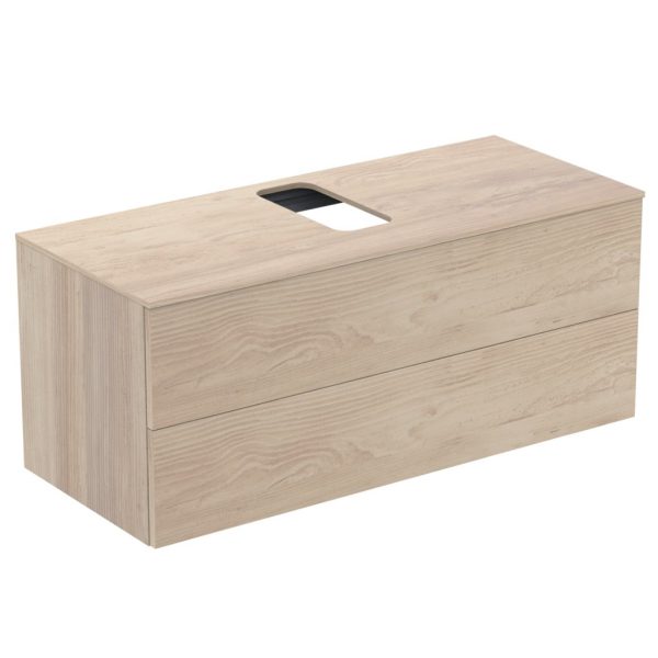 UNITATE DE LAVOAR ADAPTO 120X50.5X50.2 CM CU 2 SERTARE SI BLAT CU DECUPAJ MARO DESCHIS