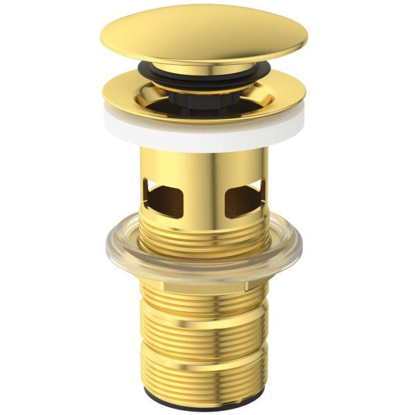 VENTIL PUSH-OPEN PENTRU LAVOARE CU PREAPLIN BRUSHED GOLD