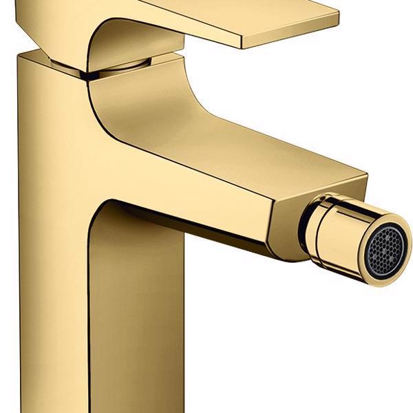 BATERIE BIDEU METROPOL, CU VENTIL CLICK-CLACK, POLISHED GOLD OPTIC