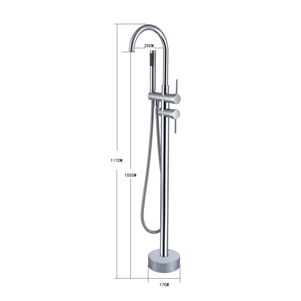Baterie cada freestanding FF012 crom - imagine 3