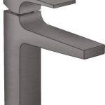 BATERIE LAVOAR METROPOL 110, CU VENTIL PUSH-OPEN, BRUSHED BLACK CHROME