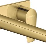 BATERIE LAVOAR TALIS E CU MONTAJ PE PERETE SI PIPA 225 MM, POLISHED GOLD OPTIC