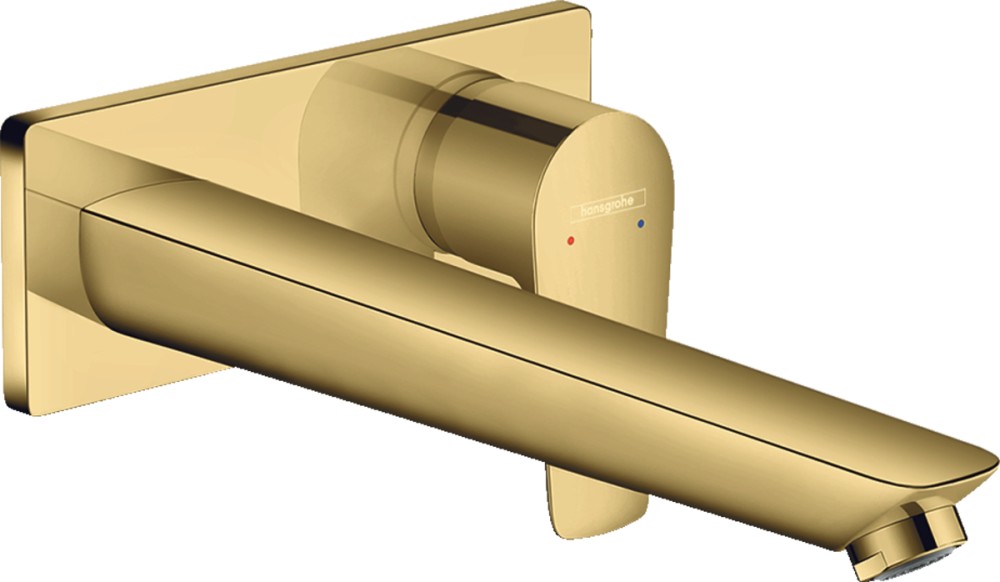 BATERIE LAVOAR TALIS E CU MONTAJ PE PERETE SI PIPA 225 MM, POLISHED GOLD OPTIC - imagine 1