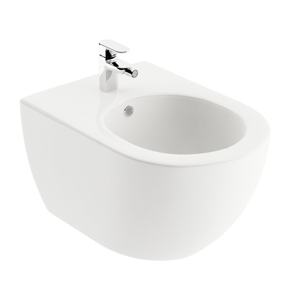 BIDEU UNI CHROME SUSPENDAT ALB - imagine 1
