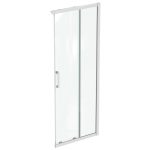 CABINA DE DUS PATRATA CONNECT 2, 80X80CM, H. 195, USI CULISANTE, STICLA 6MM TRATATA IDEALCLEAN, PROFIL ALB MAT (NECESAR 2 BUC PT A FORMA O CABINA)
