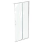 CABINA DE DUS PATRATA CONNECT 2, 90X90CM, H. 195, USI CULISANTE, STICLA 6MM TRATATA IDEALCLEAN, PROFIL ALB MAT (NECESAR 2 BUC PT A FORMA O CABINA)