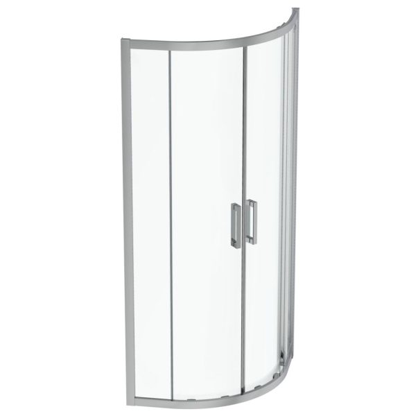 CABINA DE DUS SEMIROTUNDA CONNECT 2, 80X80CM, H. 195, USI CULISANTE, STICLA 6MM TRATATA IDEALCLEAN, PROFIL CROM