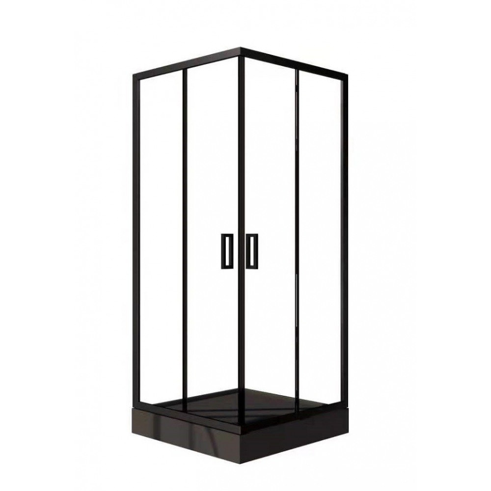 Cabina dus patrata 80x80 negru - imagine 1