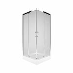 CABINA DUS REKORD 80X80 PATRATA, STICLA TRANSPARENTA, PROFIL CROM