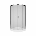 CABINA DUS REKORD 80X80 SEMIROTUNDA, STICLA TRANSPARENTA, PROFIL CROM
