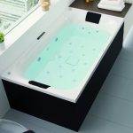 CADA ACRYL FLEX CENTER HIDROMASAJ 1800X1000 EMOTIVE, STANGA,  CU MASCA TIP L NEAGRA