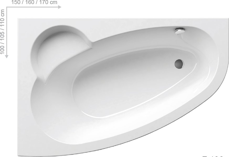 CADA ASYMETRIC 170X110 L STANGA - imagine 1