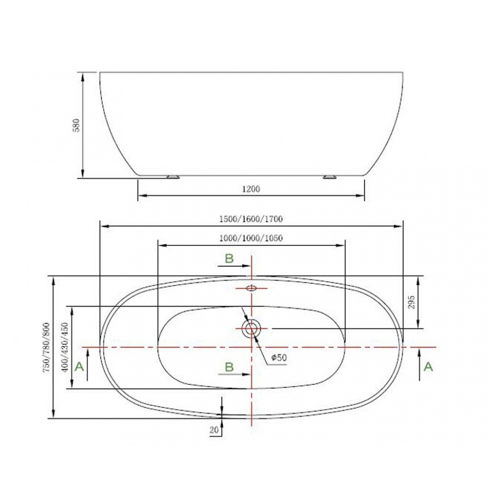 Cada freestanding ovala 170x80 EGG - imagine 4
