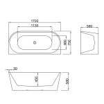 Cada freestanding la perete Linea premium 170x75 - imagine 4