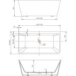 Cada freestanding la perete 150x75 negru Linea Wall - imagine 2