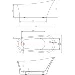 Cada freestanding 170x80 Banana Slim - imagine 4