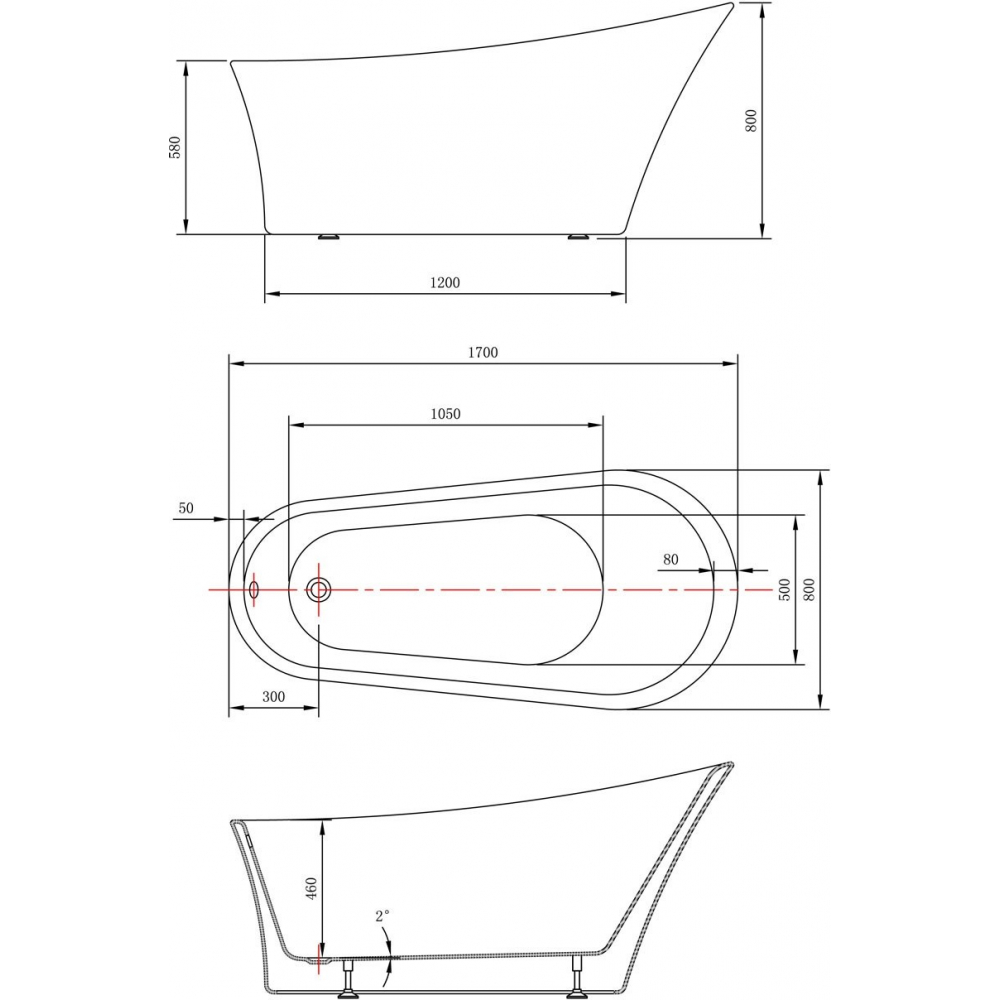 Cada freestanding 170x80 Banana Slim - imagine 4
