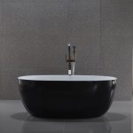 Cada freestanding ovala 170x80 EGG negru - imagine 2