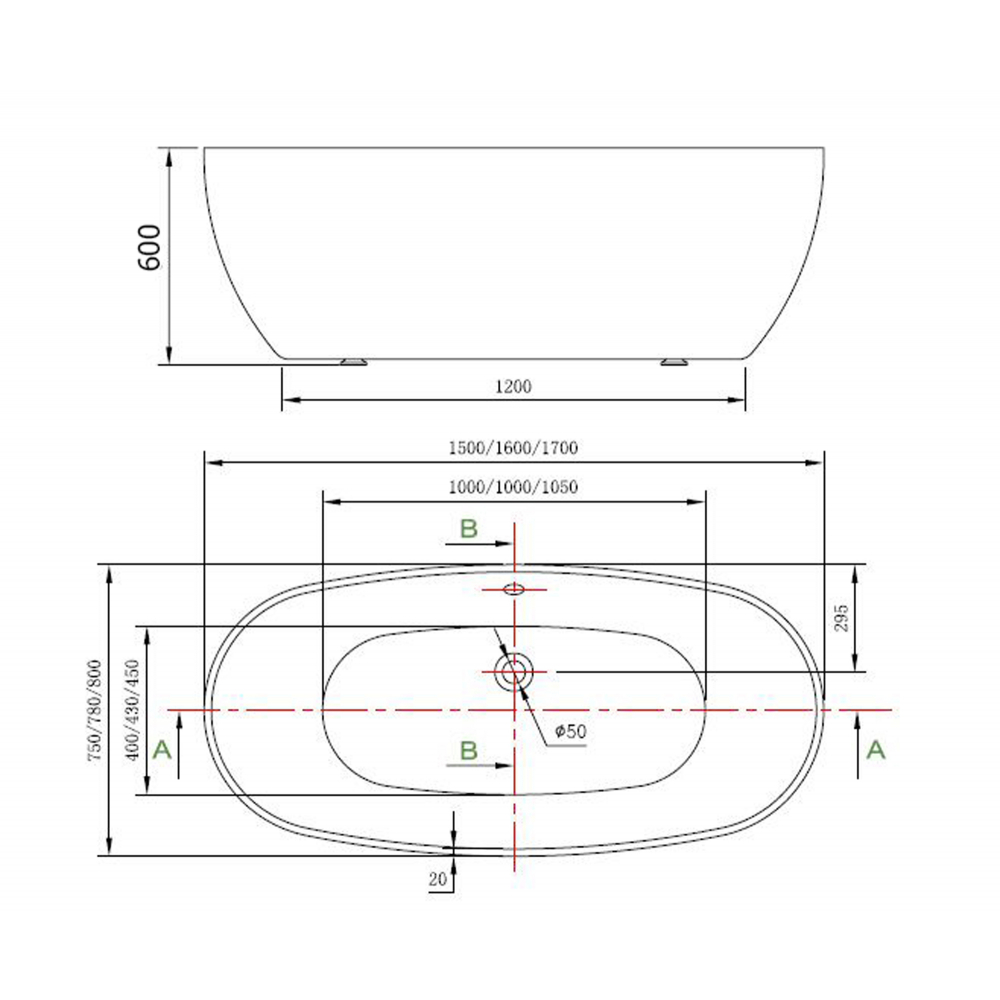 Cada Freestanding ovala EGG Eco 170x80 - imagine 6