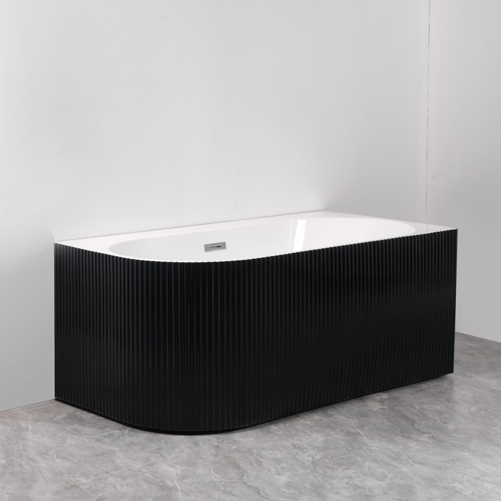 Cada freestanding neagra pe colt dreapta scoica 160x75x58 - imagine 2