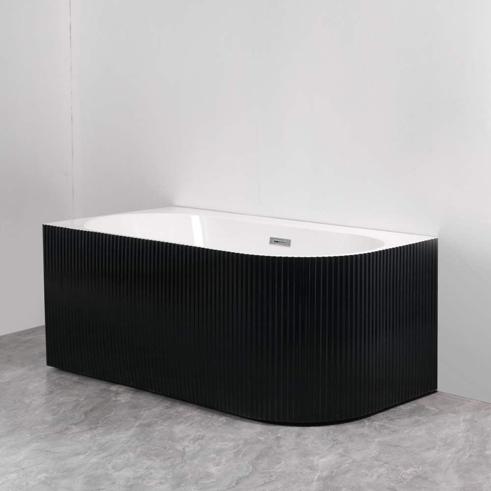 Cada freestanding neagra pe colt stanga scoica 170x75x58 - imagine 2