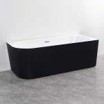 Cada freestanding negru pe colt dreapta Linea 170x75x58 - imagine 2
