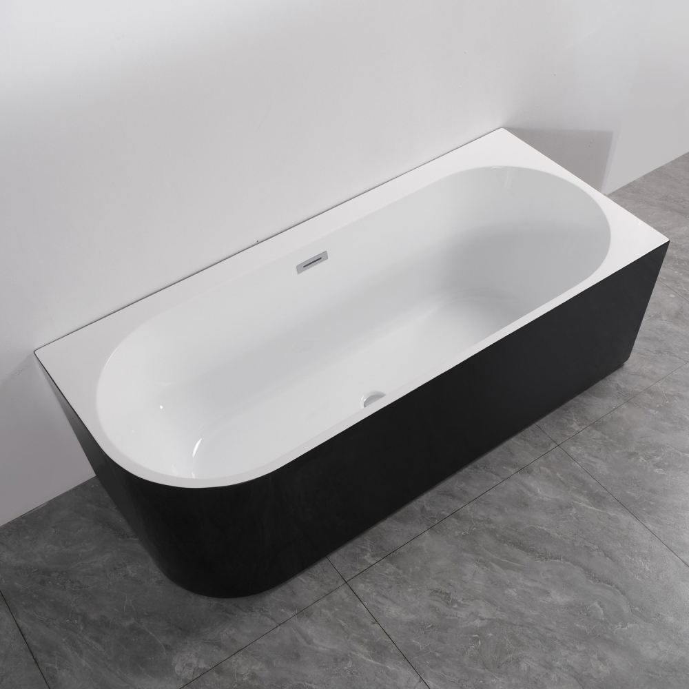 Cada freestanding negru pe colt dreapta Linea 170x75x58 - imagine 4