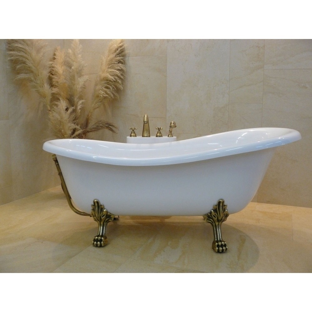CADA FREESTANDING OTYLIA 160x77, CU PICIOARE BRASS - imagine 1