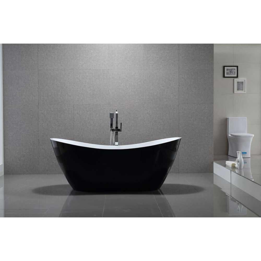Cada freestanding 180x80 Tender Curve Negru - imagine 2