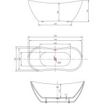 Cada freestanding 180x80 Tender Curve Negru - imagine 4