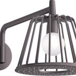 CAP DUS AXOR NENDO LAMP SHOWER 275 MM 1 JET, CU BRAT DUS 380 MM,CU FIXARE PE PERETE, NEGRU MAT