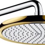 CAP DUS RAINDANCE CLASSIC 240 MM AIR, 1 JET CU BRAT DUS 390 MM,  CROM, GOLD-OPTIC
