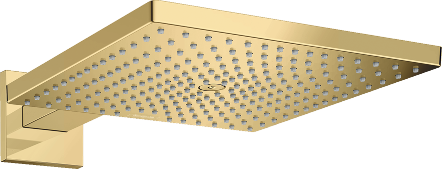 CAP DUS RAINDANCE E 300 AIR 1 JET, 300X300MM, CU PRINDERE PE PERETE CU BRAT 390MM, POLISHED GOLD OPTIC - imagine 1