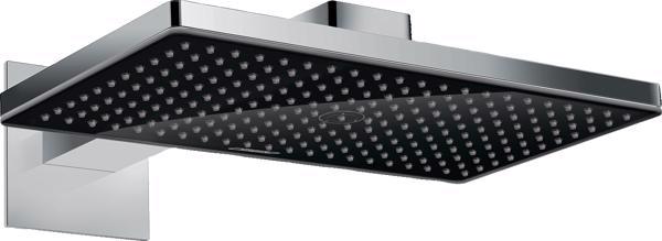 CAP DUS RAINMAKER SELECT 460 MM, 1 JET, CU BRAT DUS 461 MM, MONTAJ PE PERETE, NEGRU-CROM - imagine 1