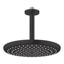 CAP DUS TEMPESTA 250 MONO ROTUND 9.5 L CU BRAT DUS 142 MM, MONTAJ DIN TAVAN MATTE BLACK - imagine 1