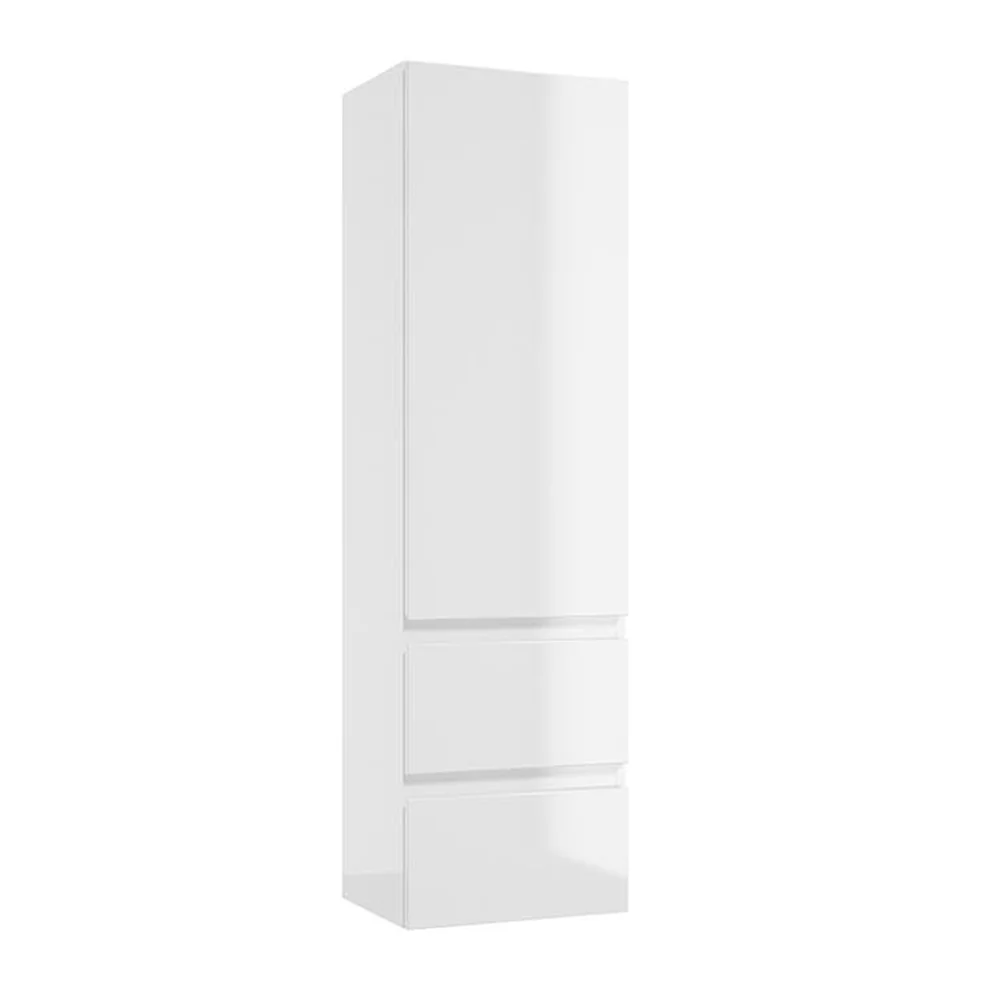 COLOANA MOBILIER COMO, 40X31.6X140 CM, O USA REVERSIBILA SI DOUA SERTARE SOFT-CLOSE, ALB LUCIOS - imagine 1